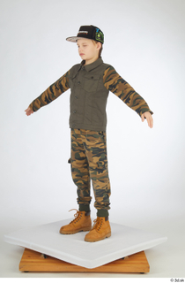 Novel beige workers shoes camo jacket camo trousers caps  hats casual dressed standing whole body 0010.jpg